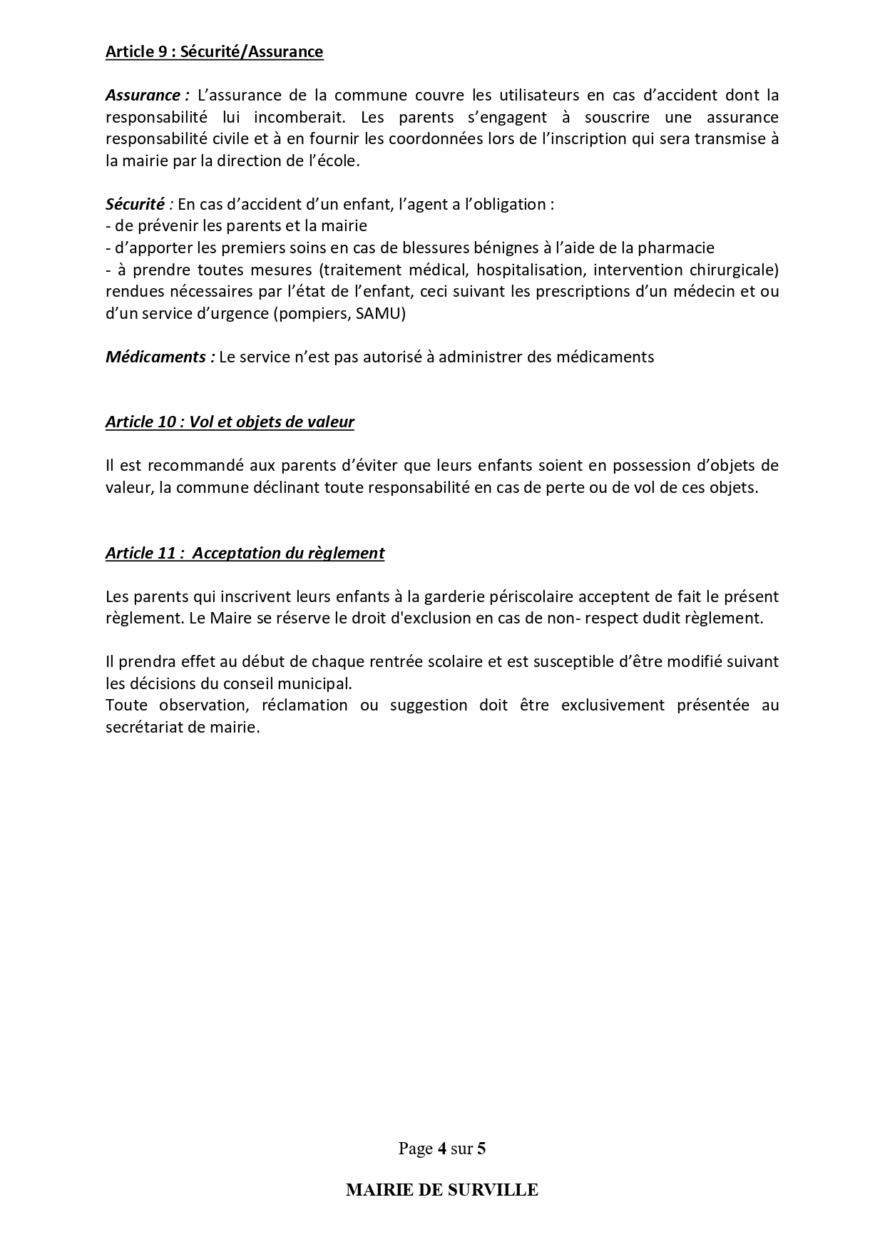 REGLEMENT INTERIEUR GARDERIE 2024 2025 page 0004