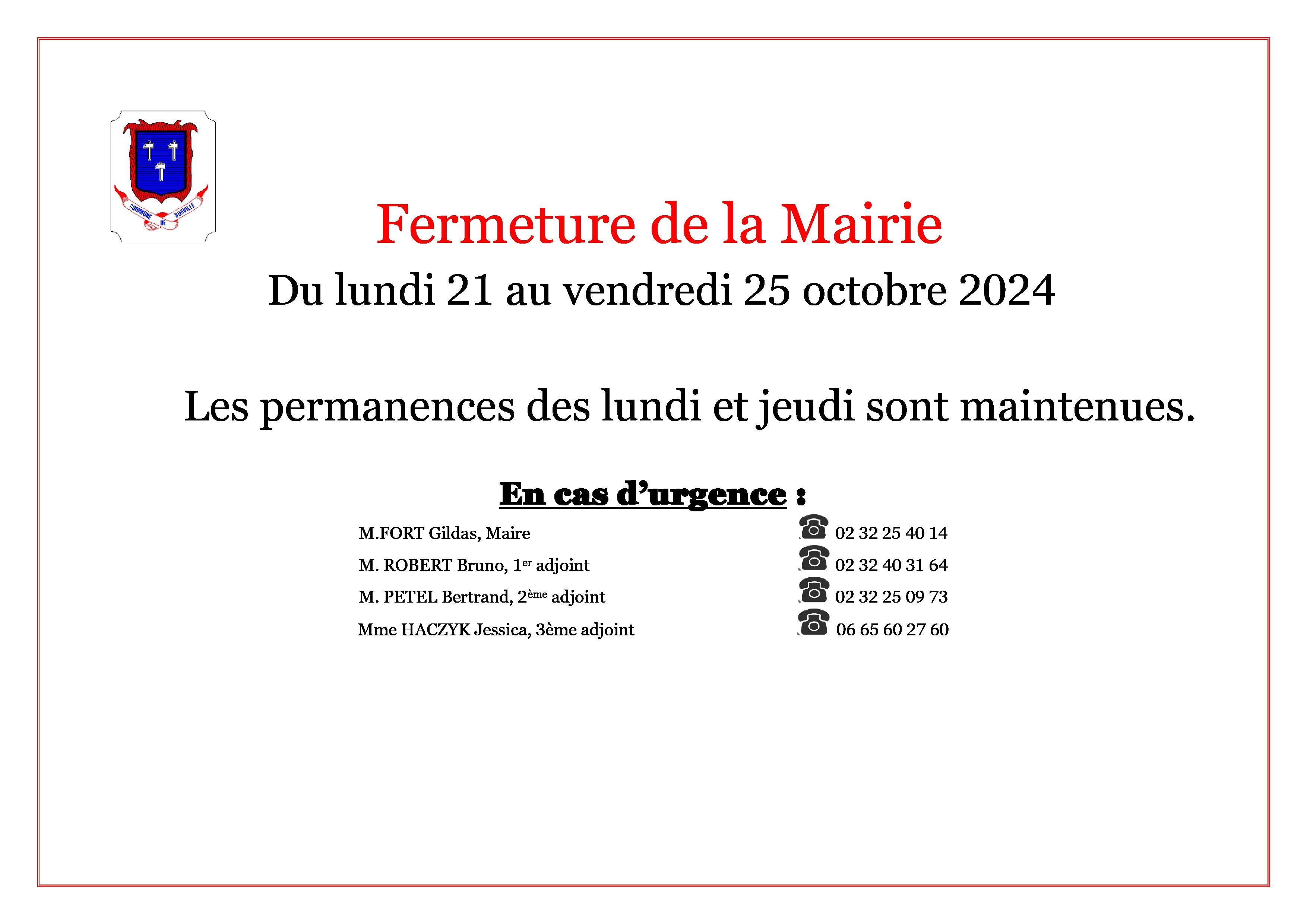 Fermeture Mairie page 0